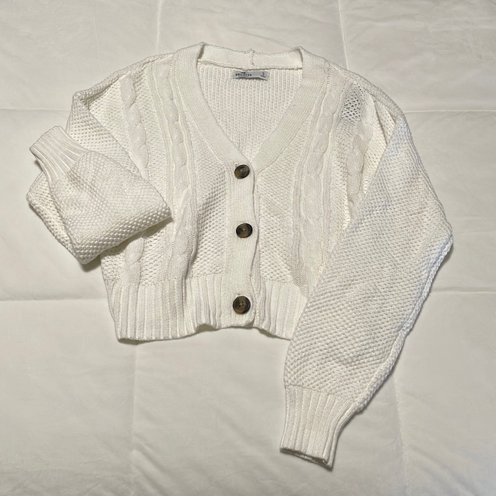 White Cropped Cardigan
